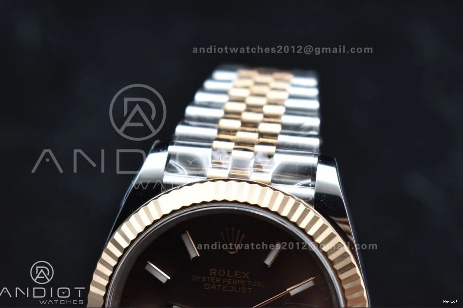 Best on RG 904L Steel Stick DateJust Edition Bracelet Brown SS Jubilee 41 1:1 Clean 126333 Dial VR3235 0601